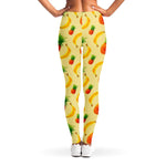 Banana Pineapple Pattern Print Women's Leggings