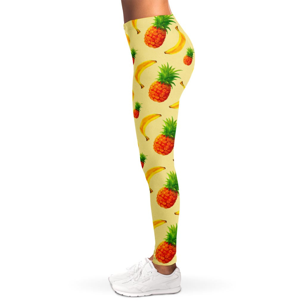 Banana Pineapple Pattern Print Women's Leggings