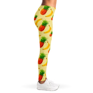 Banana Pineapple Pattern Print Women's Leggings