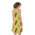 Banana Pineapple Pattern Print Women's Sleeveless Dress