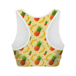 Banana Pineapple Pattern Print Women's Sports Bra