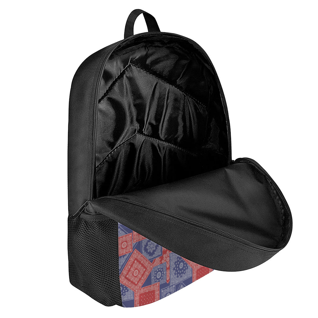 Bandanna Patchwork Pattern Print 17 Inch Backpack
