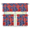 Bandanna Patchwork Pattern Print 3 Piece Kitchen Curtains