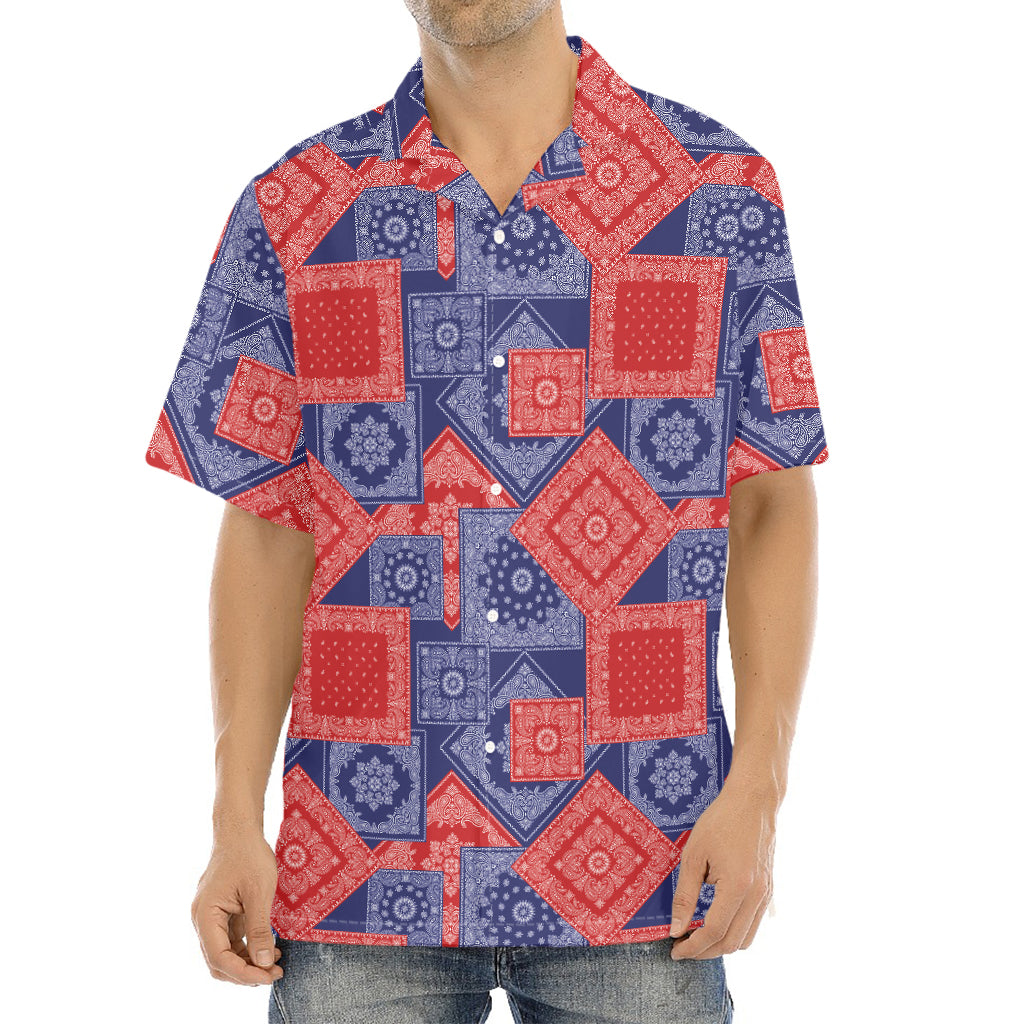 Bandanna Patchwork Pattern Print Aloha Shirt