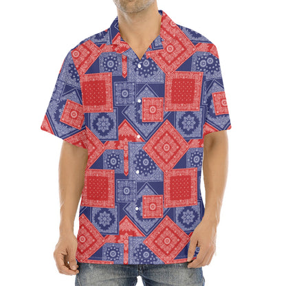 Bandanna Patchwork Pattern Print Aloha Shirt