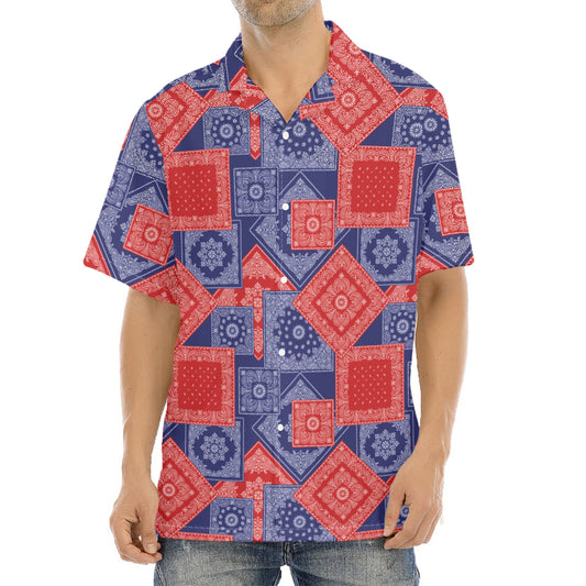 Bandanna Patchwork Pattern Print Aloha Shirt