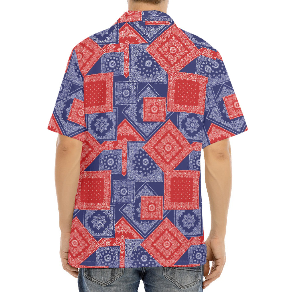 Bandanna Patchwork Pattern Print Aloha Shirt