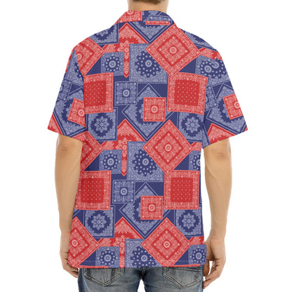 Bandanna Patchwork Pattern Print Aloha Shirt