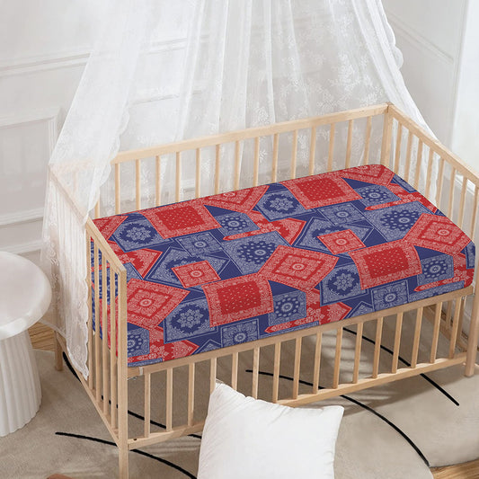 Bandanna Patchwork Pattern Print Baby Crib Sheet