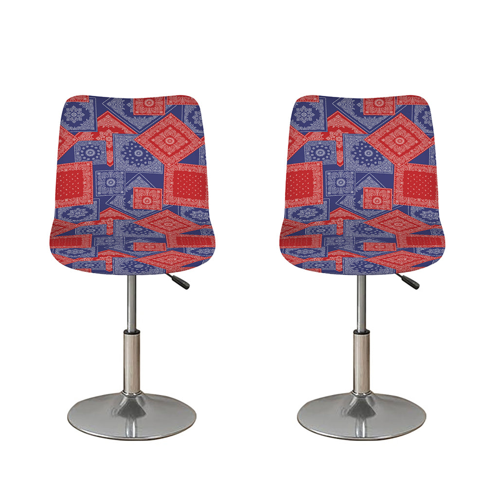 Bandanna Patchwork Pattern Print Bar Stool Covers