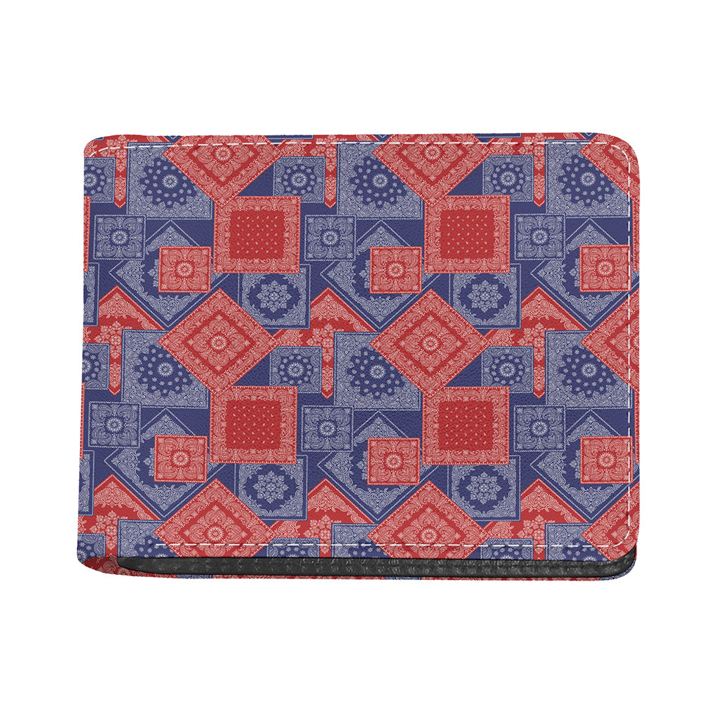 Bandanna Patchwork Pattern Print Bifold Wallet