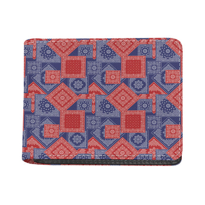 Bandanna Patchwork Pattern Print Bifold Wallet