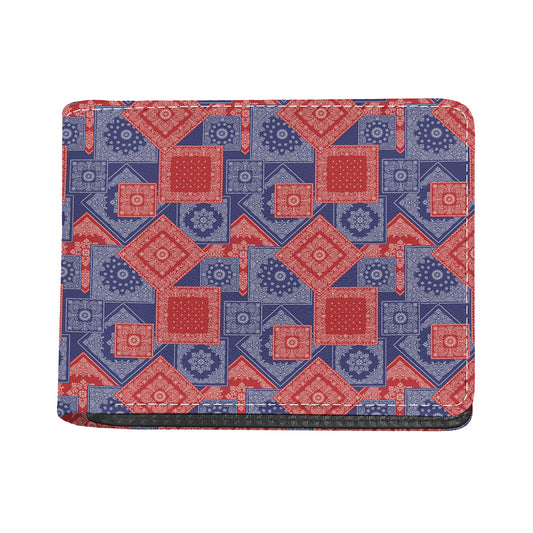 Bandanna Patchwork Pattern Print Bifold Wallet