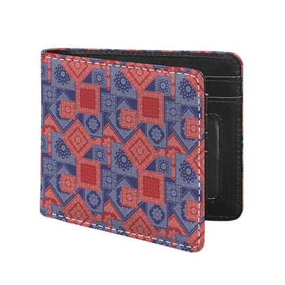 Bandanna Patchwork Pattern Print Bifold Wallet