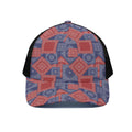 Bandanna Patchwork Pattern Print Black Mesh Trucker Hat