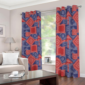 Bandanna Patchwork Pattern Print Blackout Grommet Curtains