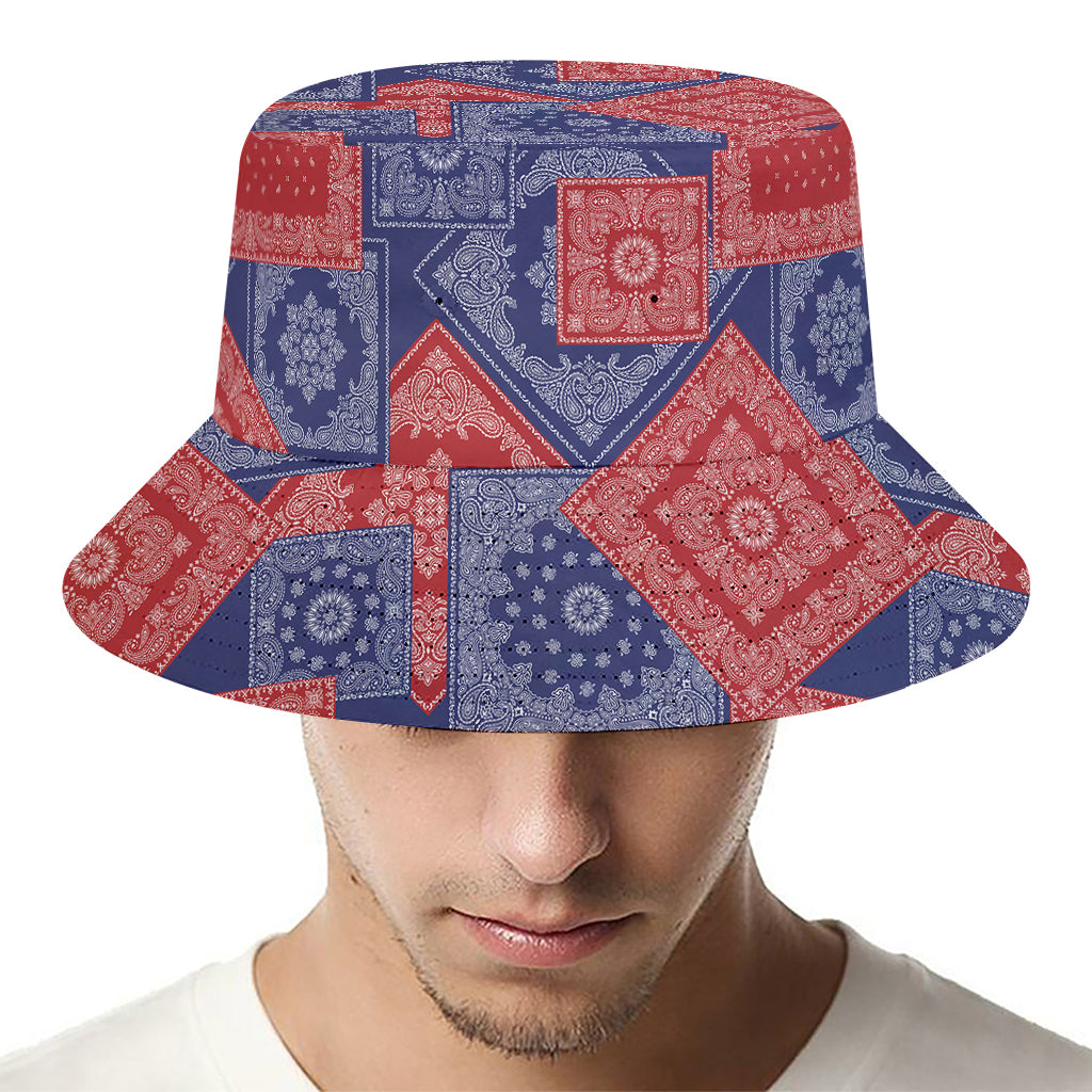 Bandanna Patchwork Pattern Print Bucket Hat