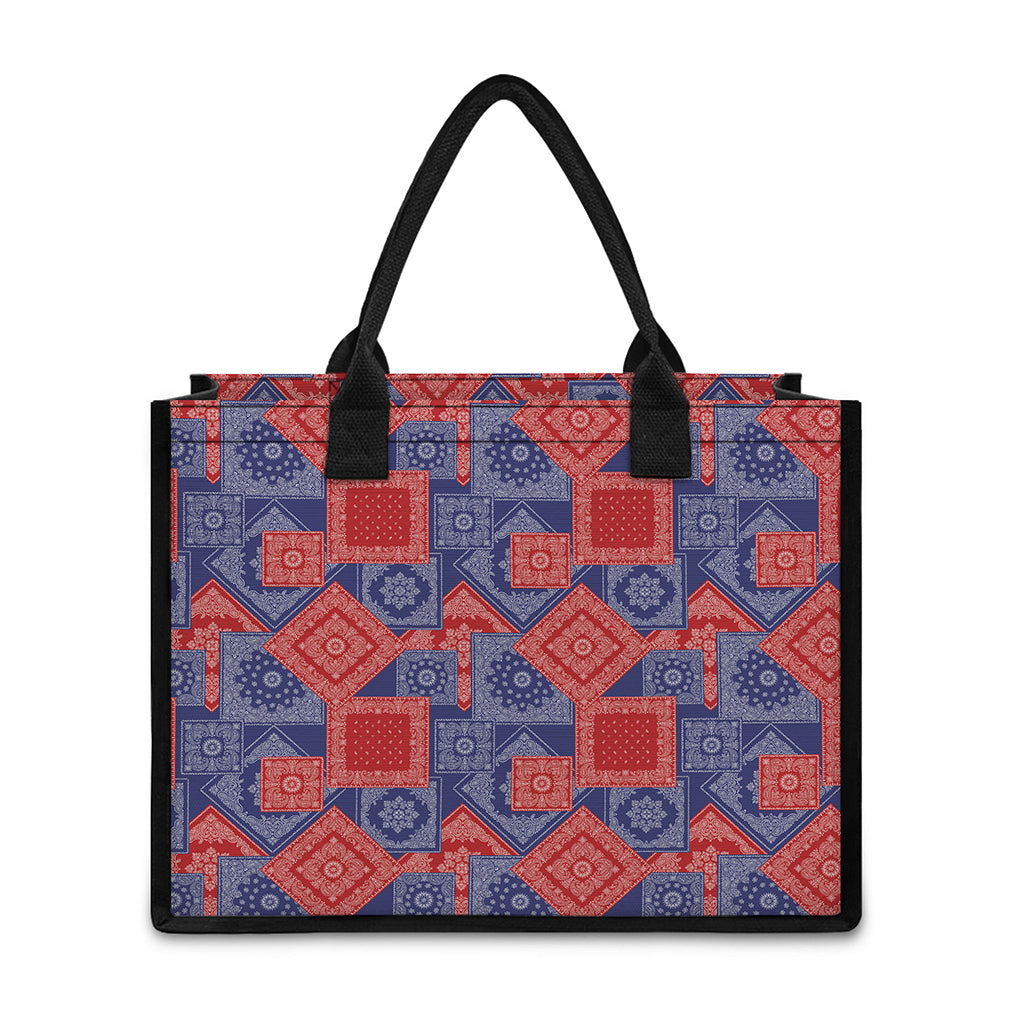 Bandanna Patchwork Pattern Print Canvas Tote Bag