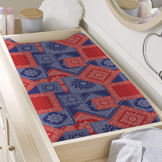 Bandanna Patchwork Pattern Print Changing Pad Cover