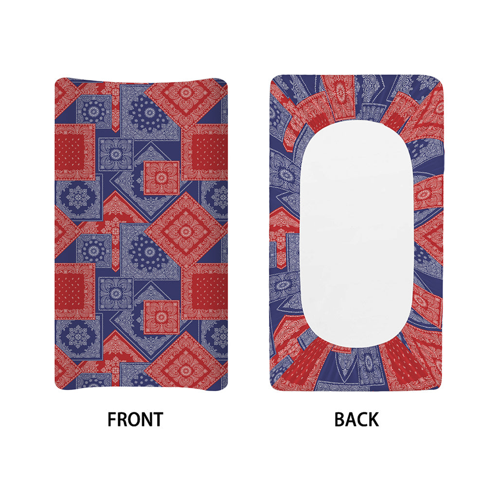 Bandanna Patchwork Pattern Print Changing Pad Cover