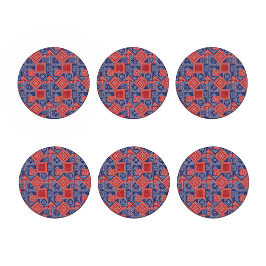 Bandanna Patchwork Pattern Print Coaster Set