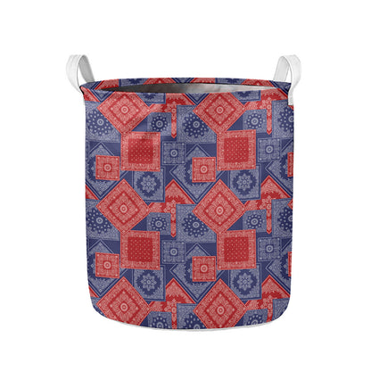 Bandanna Patchwork Pattern Print Collapsible Laundry Basket
