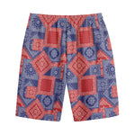 Bandanna Patchwork Pattern Print Cotton Shorts