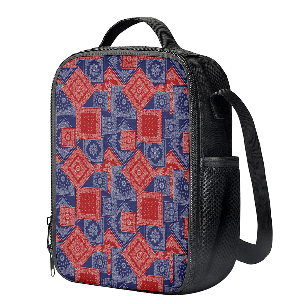 Bandanna Patchwork Pattern Print Crossbody Lunch Bag