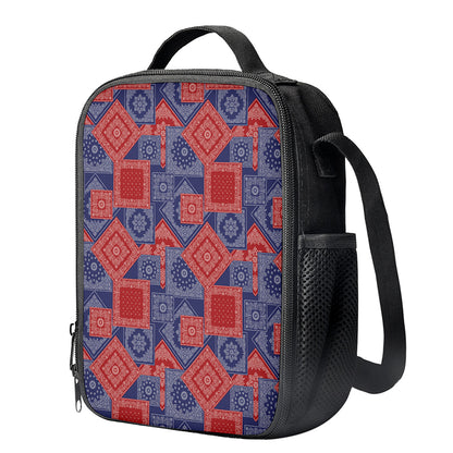 Bandanna Patchwork Pattern Print Crossbody Lunch Bag
