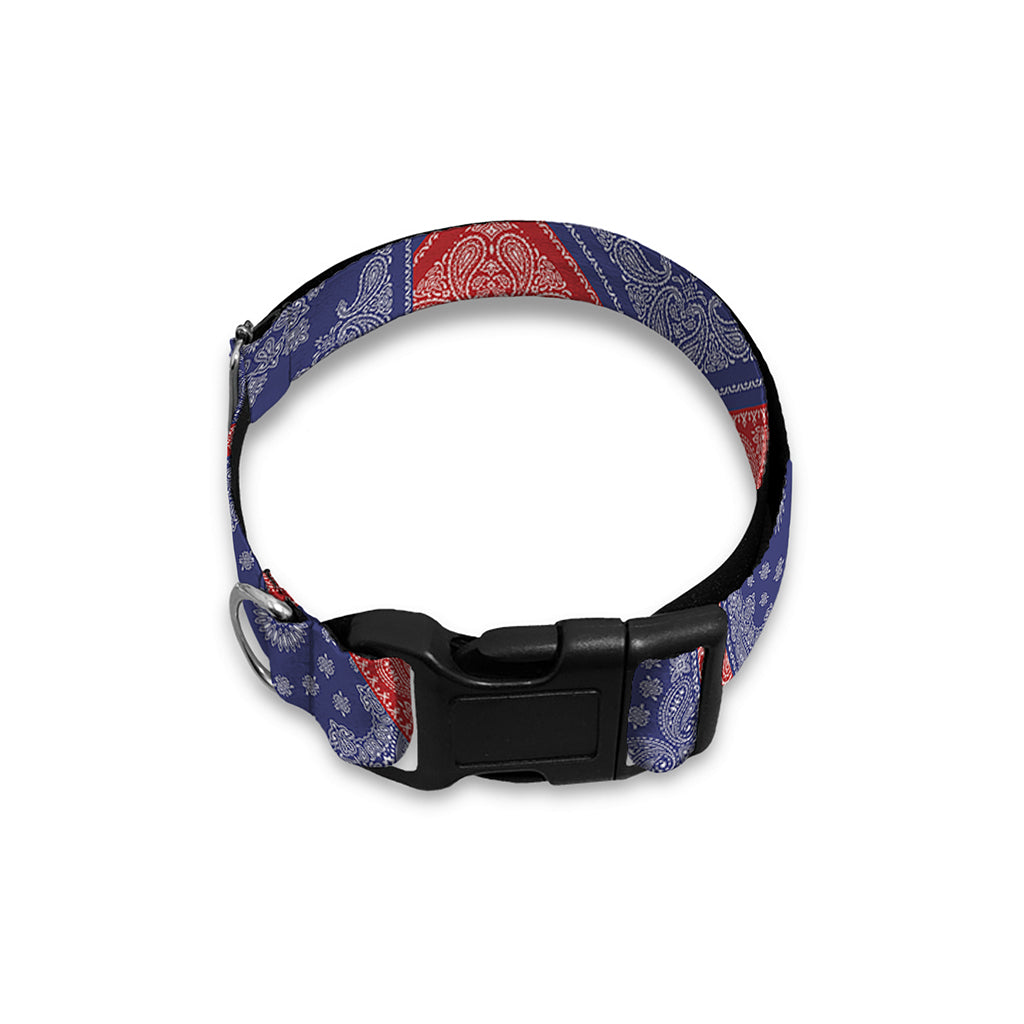 Bandanna Patchwork Pattern Print Dog Collar