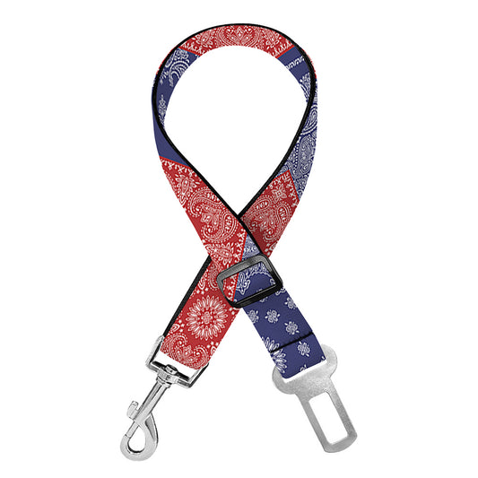 Bandanna Patchwork Pattern Print Dog Seat Belt
