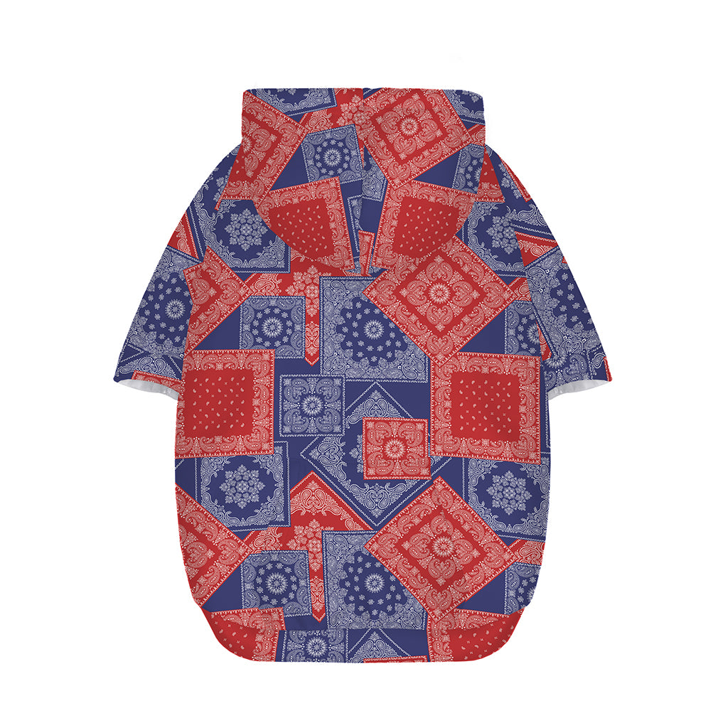 Bandanna Patchwork Pattern Print Dog Zip Up Hoodie