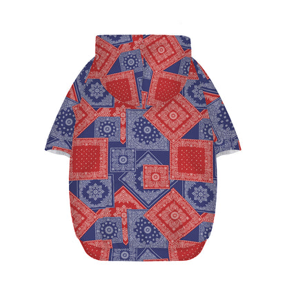 Bandanna Patchwork Pattern Print Dog Zip Up Hoodie