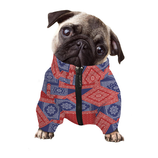 Bandanna Patchwork Pattern Print Dog Zip Up Jacket