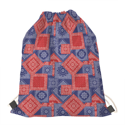 Bandanna Patchwork Pattern Print Drawstring Bag