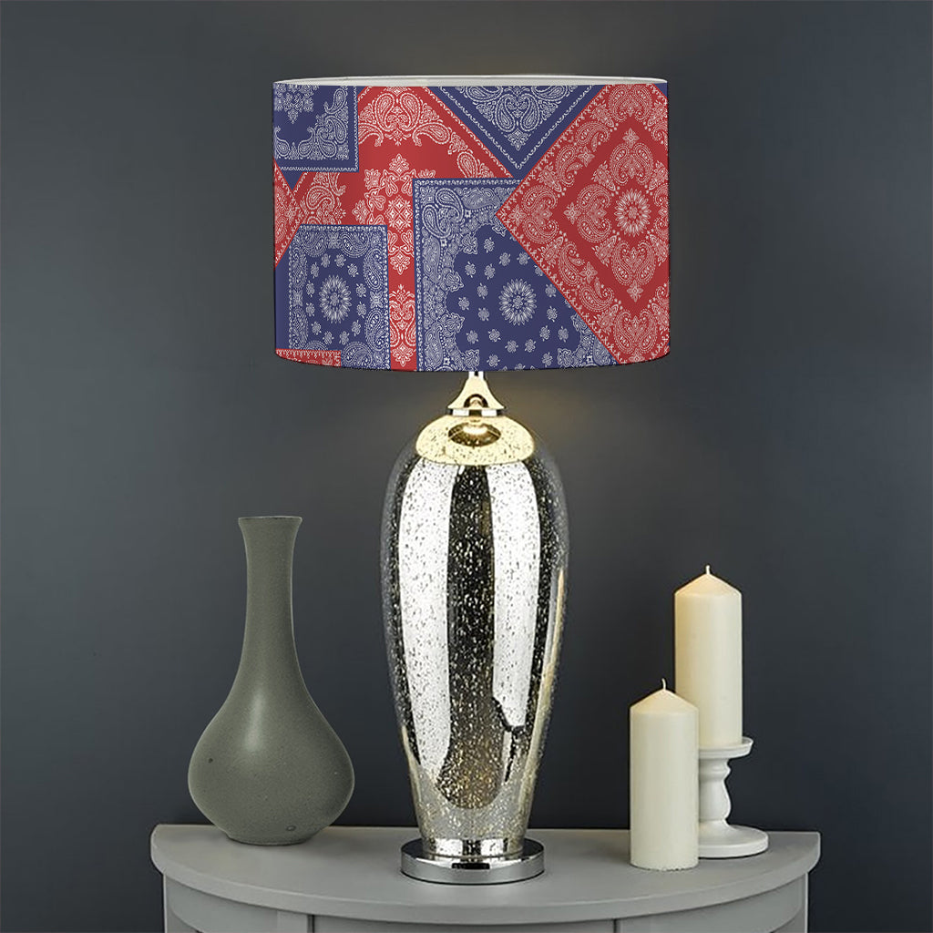 Bandanna Patchwork Pattern Print Drum Lamp Shade