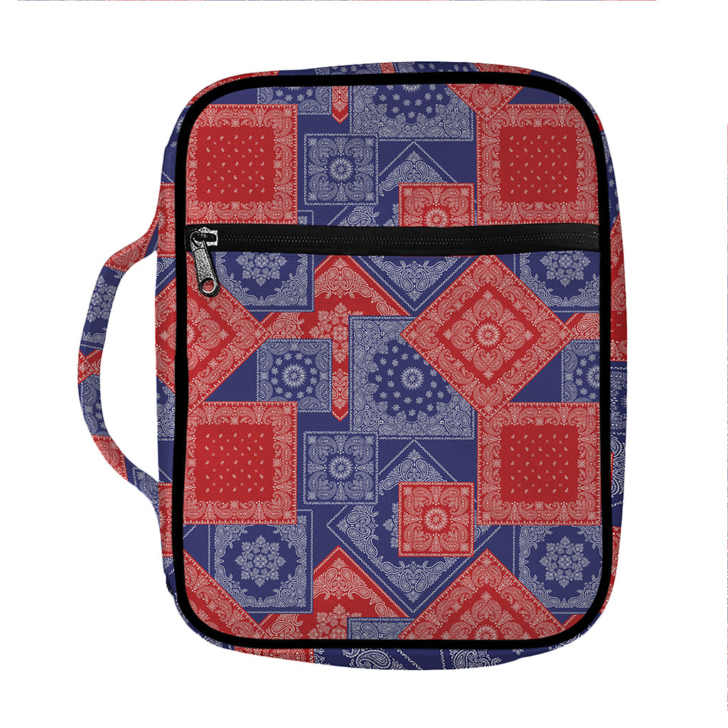 Bandanna Patchwork Pattern Print Front Pocket Bible Bag