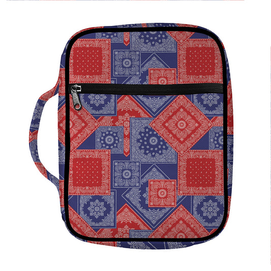 Bandanna Patchwork Pattern Print Front Pocket Bible Bag