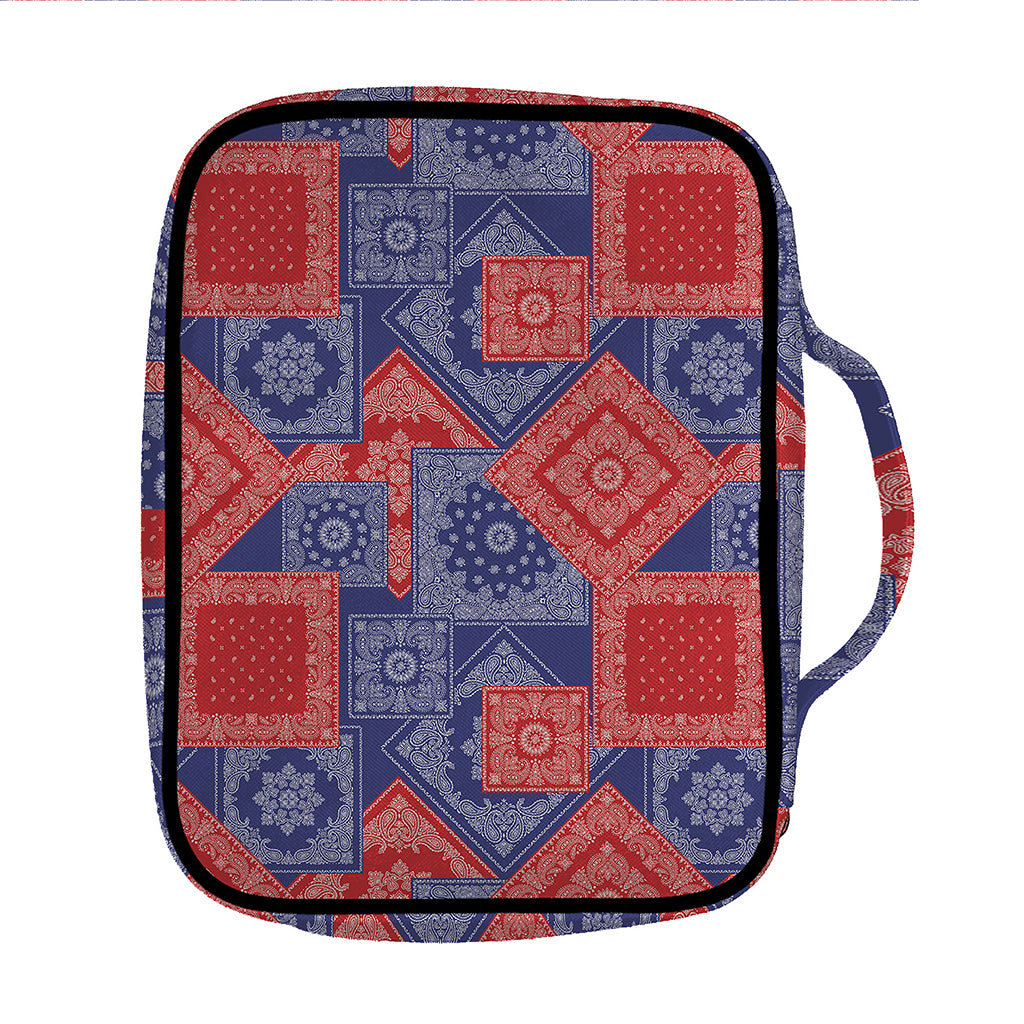 Bandanna Patchwork Pattern Print Front Pocket Bible Bag