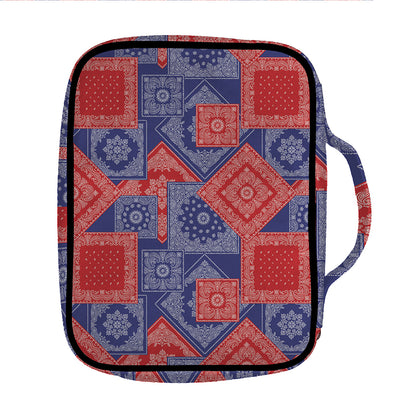 Bandanna Patchwork Pattern Print Front Pocket Bible Bag