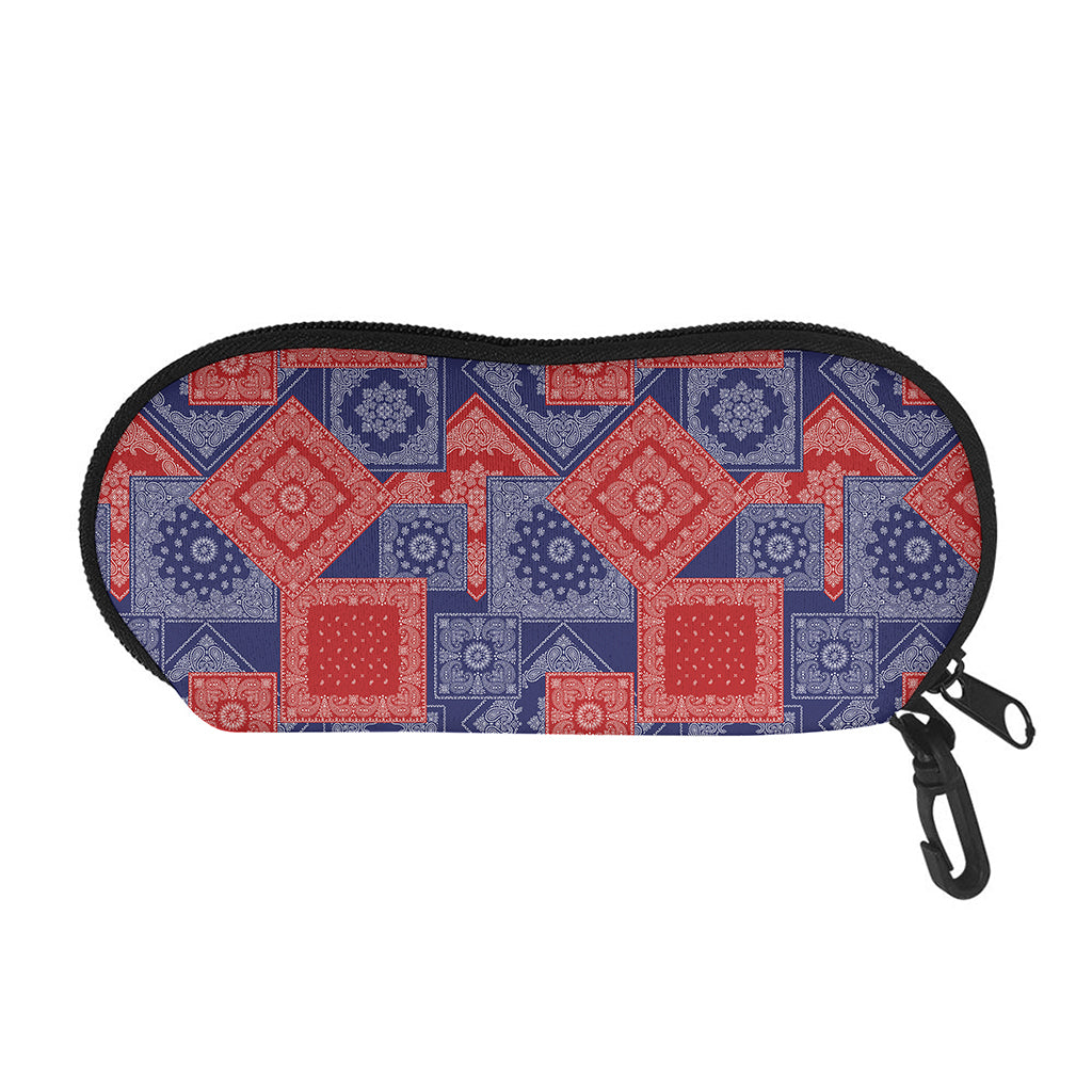 Bandanna Patchwork Pattern Print Glasses Case