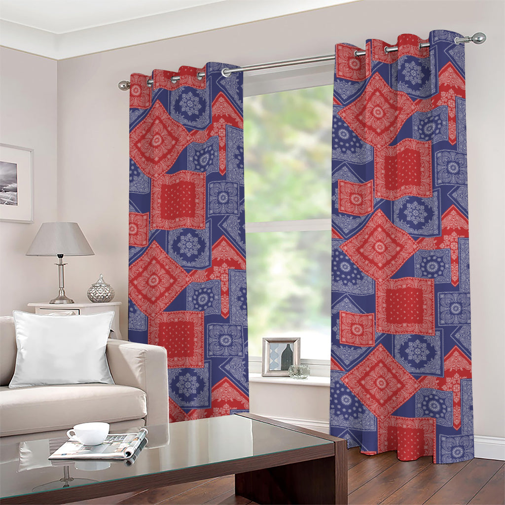 Bandanna Patchwork Pattern Print Grommet Curtains