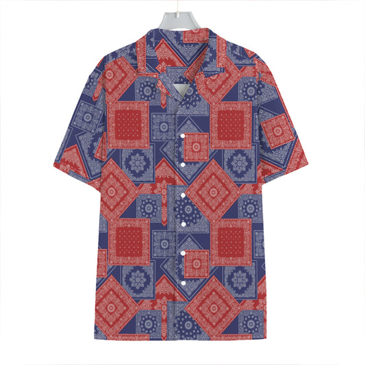 Bandanna Patchwork Pattern Print Hawaiian Shirt