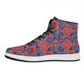 Bandanna Patchwork Pattern Print High Top Leather Sneakers