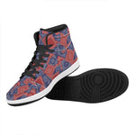 Bandanna Patchwork Pattern Print High Top Leather Sneakers