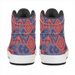 Bandanna Patchwork Pattern Print High Top Leather Sneakers