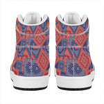 Bandanna Patchwork Pattern Print High Top Leather Sneakers