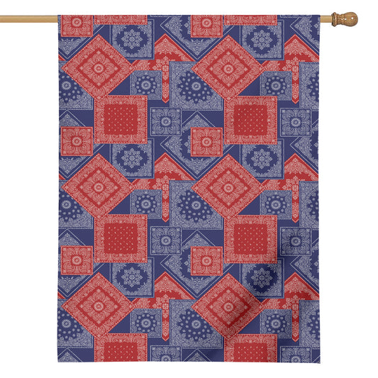 Bandanna Patchwork Pattern Print House Flag