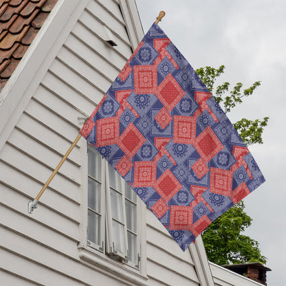Bandanna Patchwork Pattern Print House Flag