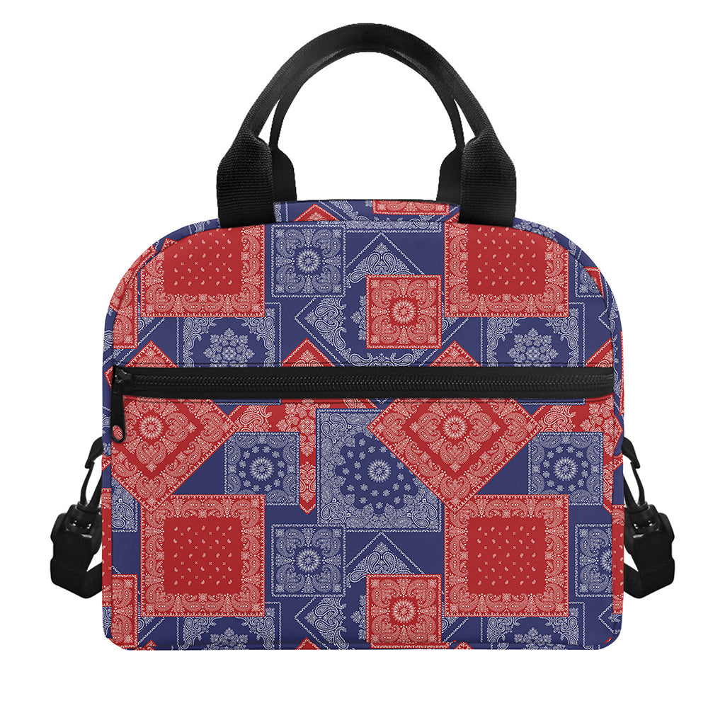Bandanna Patchwork Pattern Print Insulated Lunch Bag